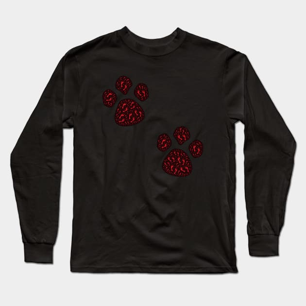 Footy paw prints Long Sleeve T-Shirt by johnhain